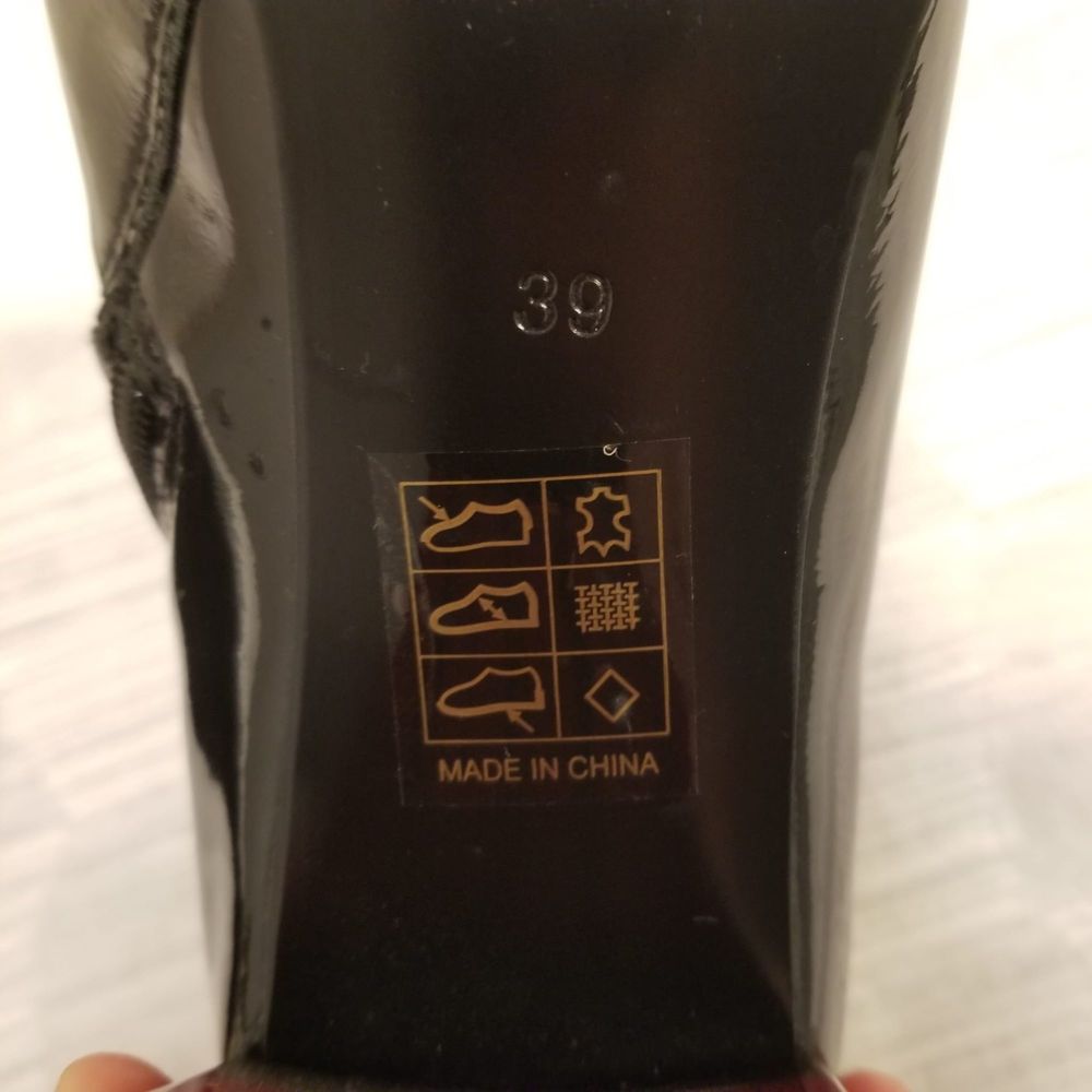 Azura Felisha Bootie Glossy Black Patent Leather Women's 39 - Picture 7 of 9